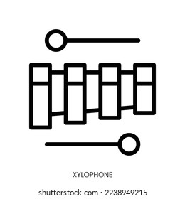 xylophone icon. Line Art Style Design Isolated On White Background