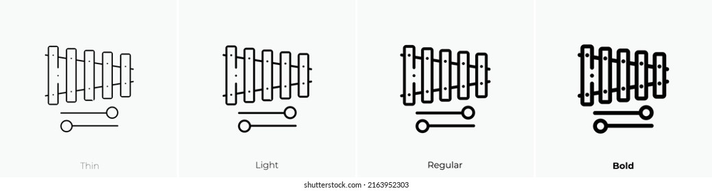 xylophone icon. Linear style sign isolated on white background. Vector illustration.