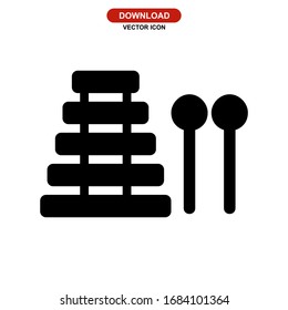 xylophone icon or logo isolated sign symbol vector illustration - high quality black style vector icons
