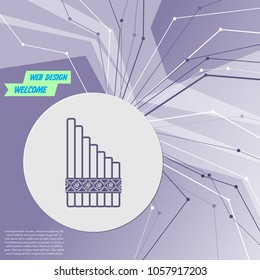 xylophone icon on purple abstract modern background. The lines in all directions. With room for your advertising. Vector illustration