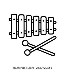 xylophone icon on white background vector
Vector line icon musical instruments