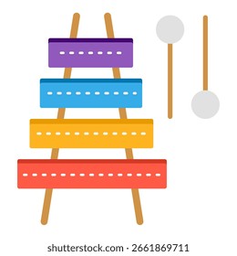 Xylophone icon on white background.