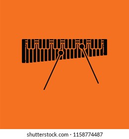 Xylophone icon. Orange background with black. Vector illustration.