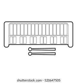 Xylophone icon. Outline illustration of xylophone vector icon for web