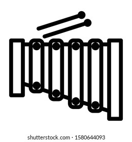 xylophone icon outline vector design