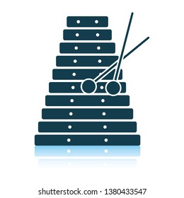 Xylophone icon. Shadow reflection design. Vector illustration.