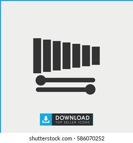 xylophone icon. Simple filled xylophone icon. On white background.