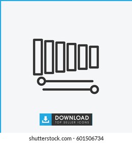 xylophone icon. simple outline xylophone vector icon. on white background.