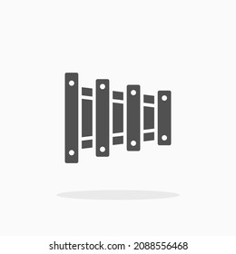 Icono de xilófono. Estilo sólido o glifo. Ilustración vectorial. Disfruta de este icono para tu proyecto.