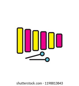 xylophone icon vector design. music icon vector. music instrument icon filled outline style
