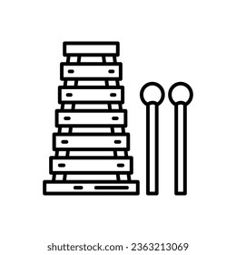 Xylophone icon in vector. Illustration
