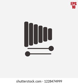 Xylophone icon vector, musical instrument