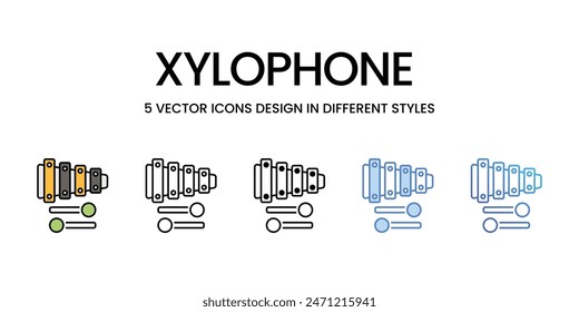 Xylophone icons vector set stock illustration.