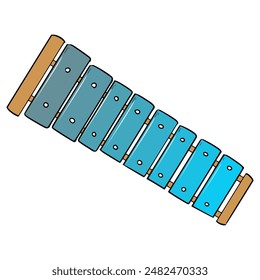 xylophone illustration hand drawn isolated vector