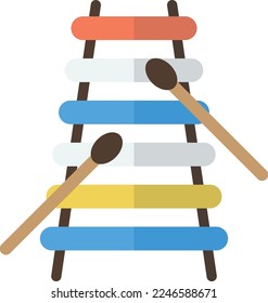 xylophone illustration in minimal style isolated on background