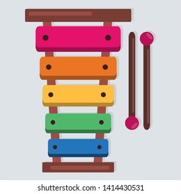 xylophone instrument music isolated vector illustration 
