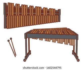 Xylophone isolated on white. Vector illustration.	