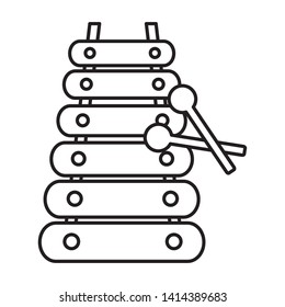 xylophone kids toy on white background vector illustration