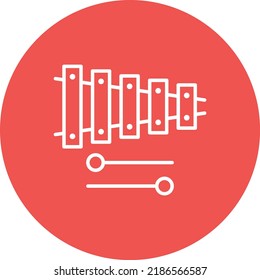 Xylophone line circle icon vector image. Can also be used for web apps, mobile apps and print media.