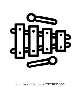 xylophone line icon illustration vector graphic