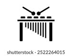 Xylophone with mallets vector icon. Vector illustration design.