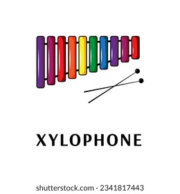Xylophone. Music, xylophonist. Musical instrument. Vector illustration EPS10