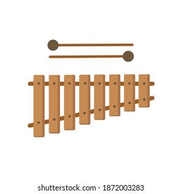 Xylophone musical instrument. Children's xylophone isolated on white background.  Vector stock