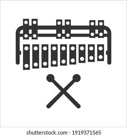 Xylophone musical instrument icon, Vector graphics