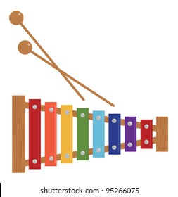 Xylophone, musical instrument for kids,vector