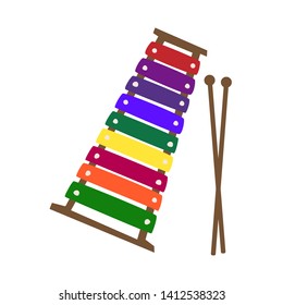 Xylophone on the white background. Vector illustration.
