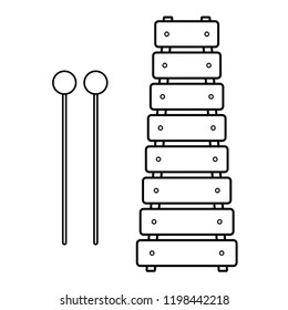 Xylophone outline icon. Clipart image isolated on white background