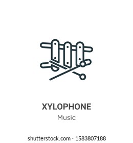 Xylophone outline vector icon. Thin line black xylophone icon, flat vector simple element illustration from editable music concept isolated on white background