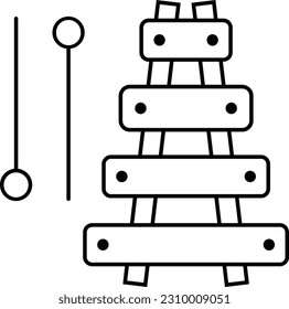 instrumento de mallet de música de percusión xilófona Contorno
