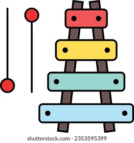 xylophone percussion music mallet instrument Outline