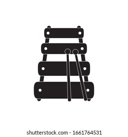 xylophone percussion sticks instrument melody sound music vector illustration silhouette style icon