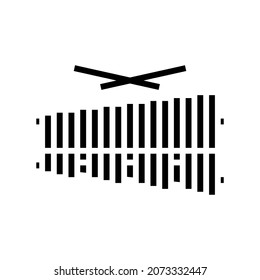 xylophone play musician instrument glyph icon vector. xylophone play musician instrument sign. isolated contour symbol black illustration