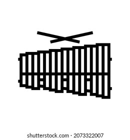xylophone play musician instrument line icon vector. xylophone play musician instrument sign. isolated contour symbol black illustration