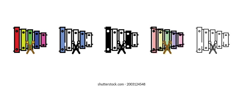 xylophone set vector type icon