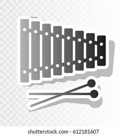 Xylophone sign. Vector. New year blackish icon on transparent background with transition.