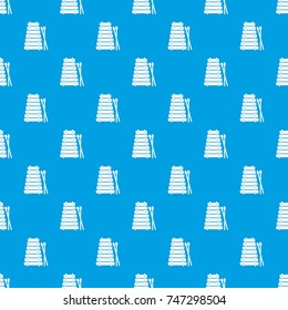 Xylophone and sticks pattern repeat seamless in blue color for any design. Vector geometric illustration
