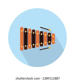 Xylophone and sticks vector icon. filled flat sign for mobile concept and web design. Xylophone musical instrument glyph icon. Percussion instrument symbol, logo illustration. Pixel perfect