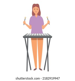 Xylophone street music icon cartoon vector. Art song. Player rock