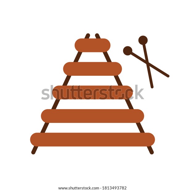 Xylophone Symbol On White Background Stock Vector (Royalty Free