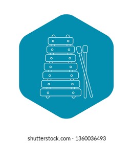 Xylophone toy icon. Outline illustration of xylophone toy vector icon for web