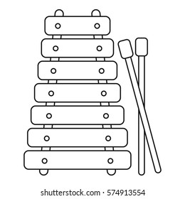 Xylophone toy icon. Outline illustration of xylophone toy vector icon for web