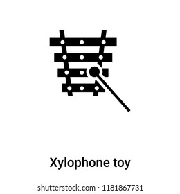 Xylophone toy icon vector isolated on white background, logo concept of Xylophone toy sign on transparent background, filled black symbol