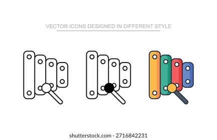 Design vetorial xilofone em moderno e ícone estilo moderno