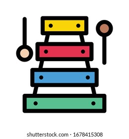 Xylophon-Vektorillustration-Flachfarbsymbol 