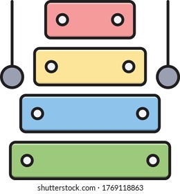 xylophone vector flat color icon 