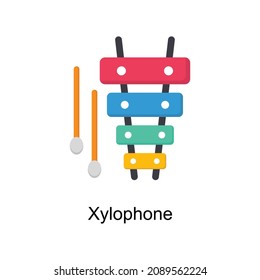 Xylophone Vector illustration in flat style. Pediatrics symbol in EPS file.